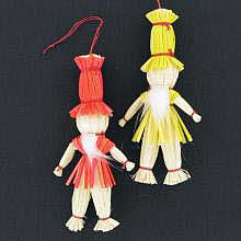 Krasnal, ozdoba choinkowa ze slomy