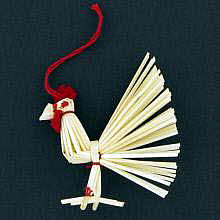 Kogutek - recznie wyplatane ozdoby ze slomy